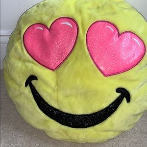 Emoji pillow with heart eyes